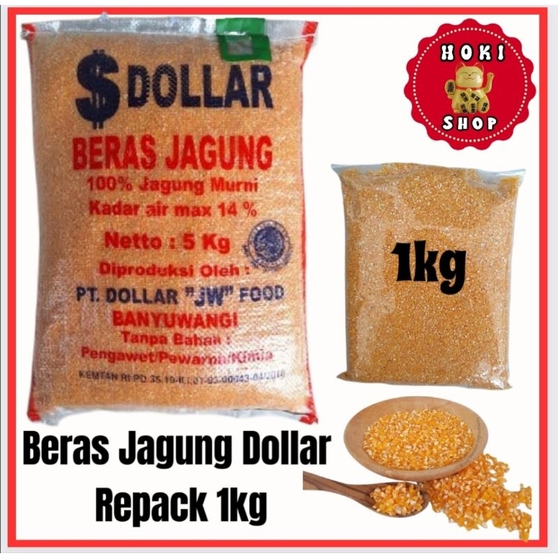

Beras Jagung Dollar Repack 1kg / Beras Jagung 1kg / Nasi Jagung