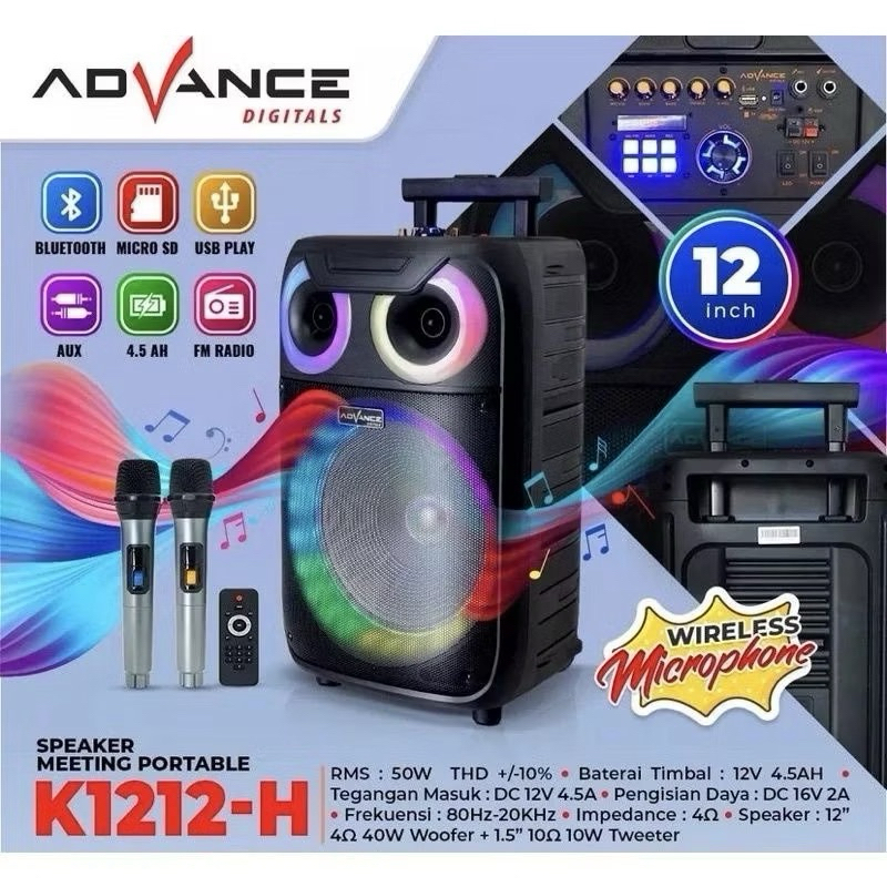 Speaker advance K1212 H Portable trolly 12 INch