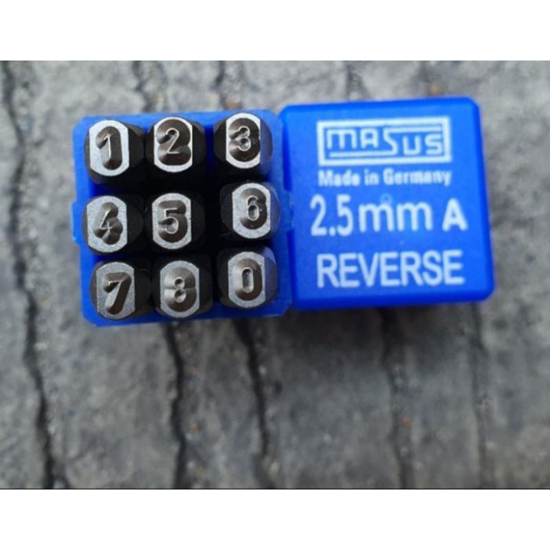 angka ketok terbalik 2,5mm(0-9) MASUS