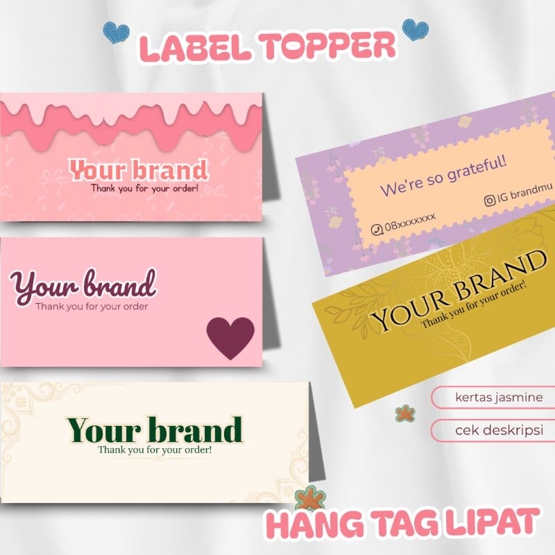 

HANGTAG LIPAT - TOPPER LABEL STICKER AKSESORIS - HEADER CARD - TOPPER BAG - CUTE PAPER - KERTAS LABEL GANTUNGAN