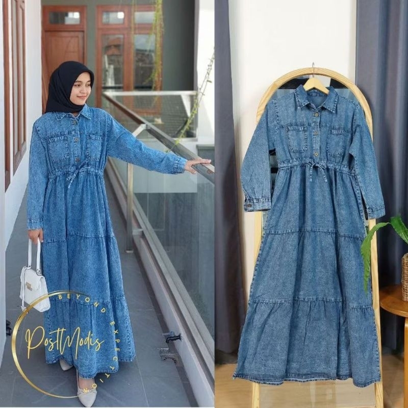 Gamis Jeans Snowwash Jumbo LD 120