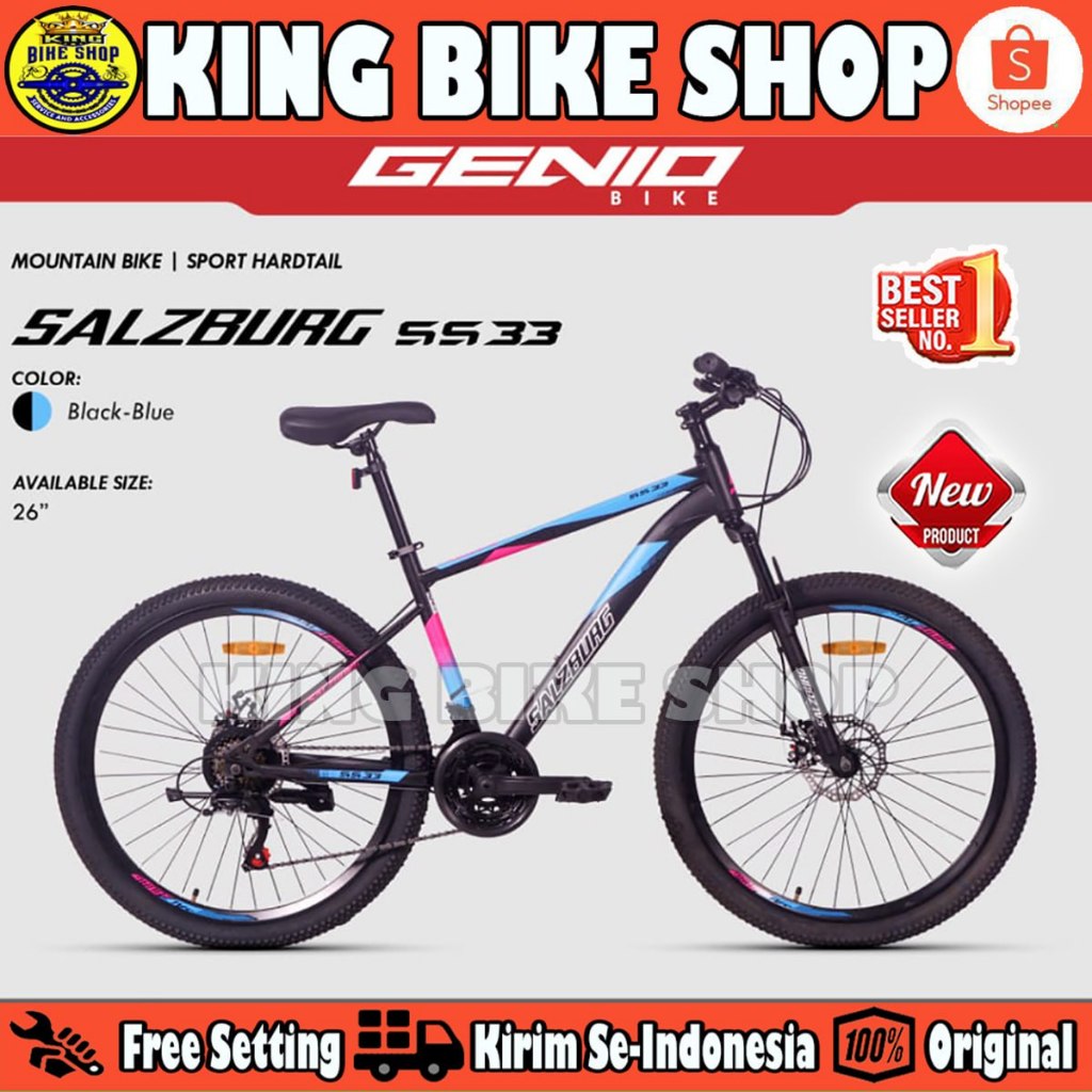 [ PROMO ] Sepeda Gunung MTB GENIO SALZBURG SS33 SS 33 Ukuran 26 Inch BY UNITED