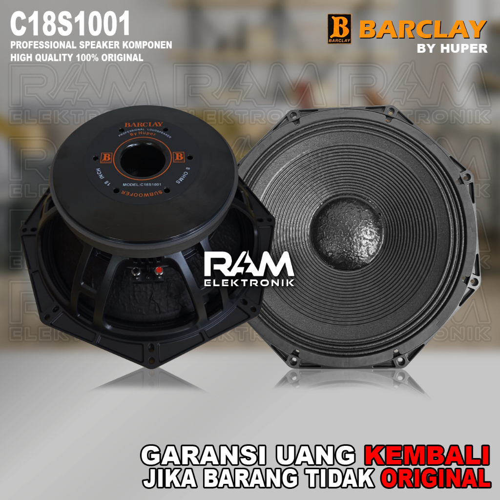 Komponen Speaker 18 Inch BARCLAY C18S1001 | C18S 1001 | C18 S1001 Original