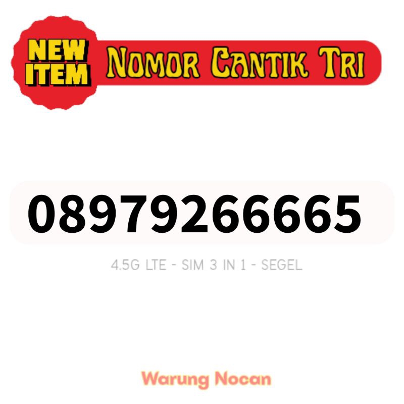 Nomor cantik tri three 3 11 digit 66665