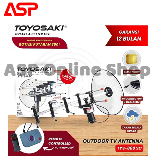 TOYOSAKI TYS-888SC TYS 888SC TYS888SC Antena TV Outdoor Luar Ruangan Digital + Remote Booster