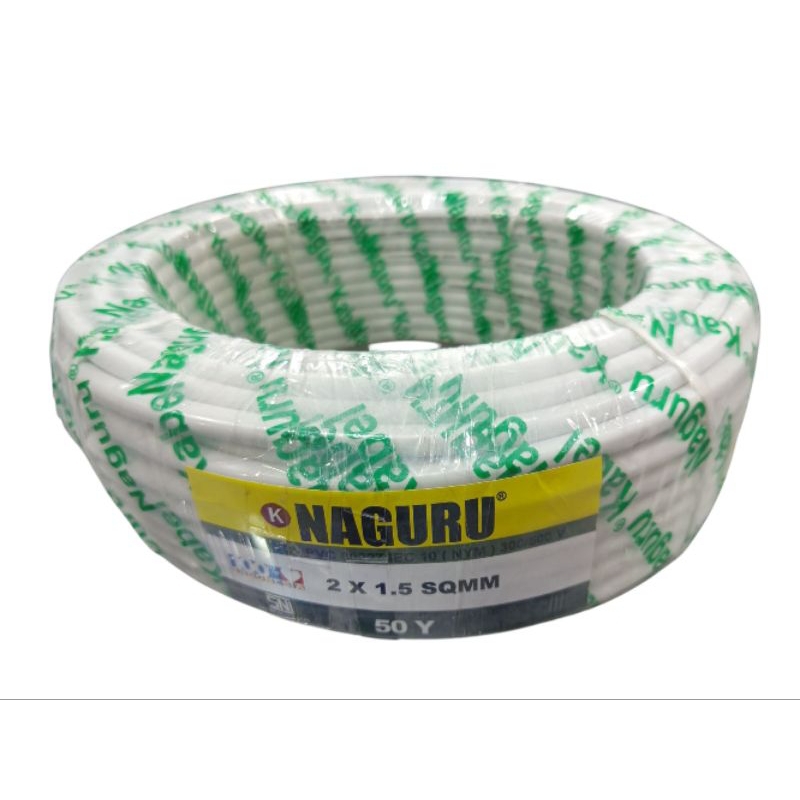 Kabel NYM 2X1,5 NAGURU / Kabel kawat NYM 2X1,5 Naguru panjang 50Y