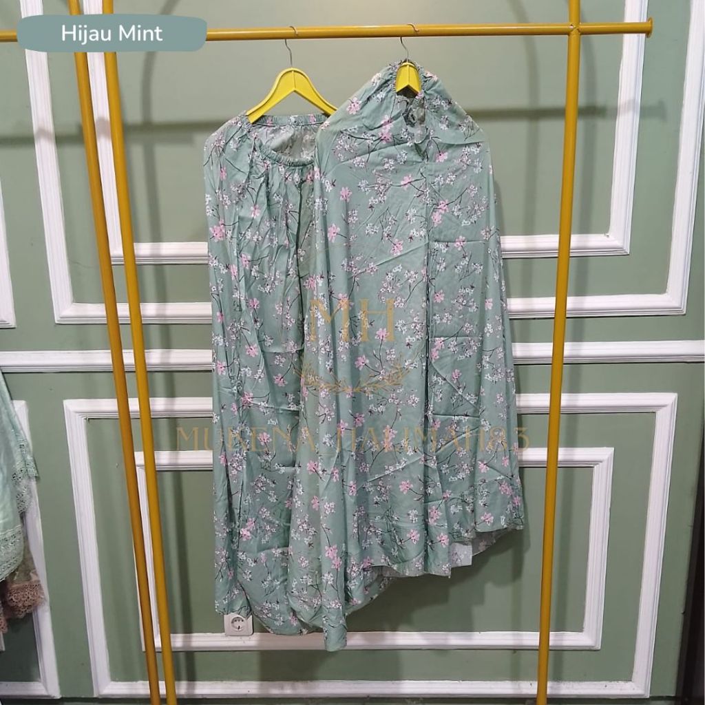 MHalimah83-Mukena Dewasa Rayon Bali Premium Motif Sakura