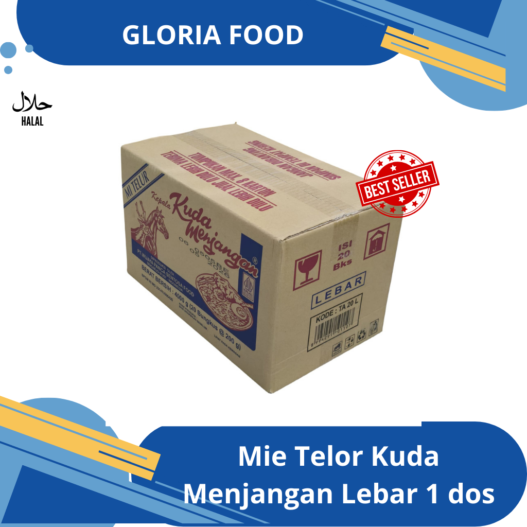 

Mie Telor Kuda Menjangan Lebar 1 dos : 20 pcs @ 200 gram - KODE : TA 20 L