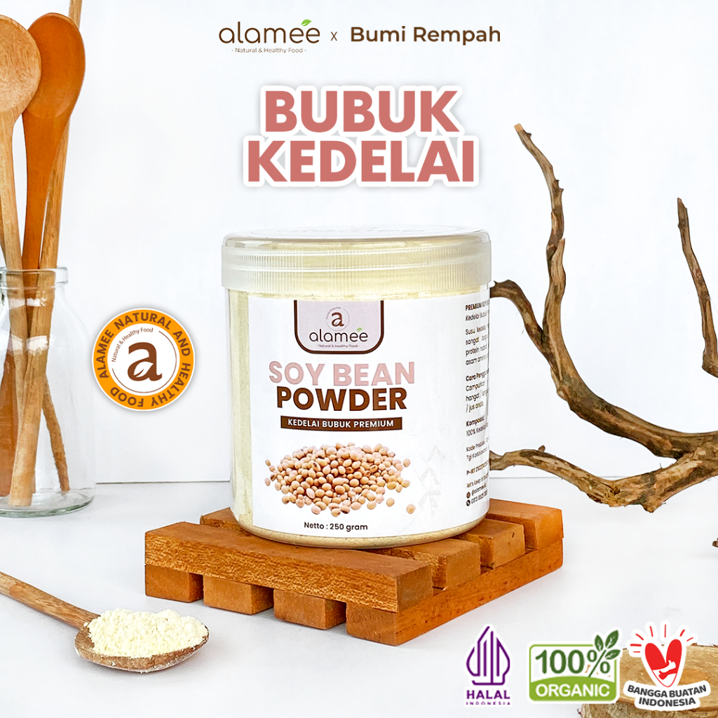 

ALAMEE Soy Milk Bean Powder PREMIUM Bubuk Susu Kacang Kedelai Murni Tinggi Protein Tanpa Gula 250gr