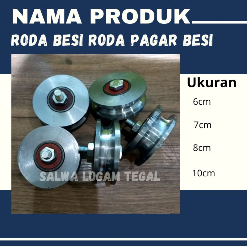 Roda besi tanpa casing/catok roda pagar besi