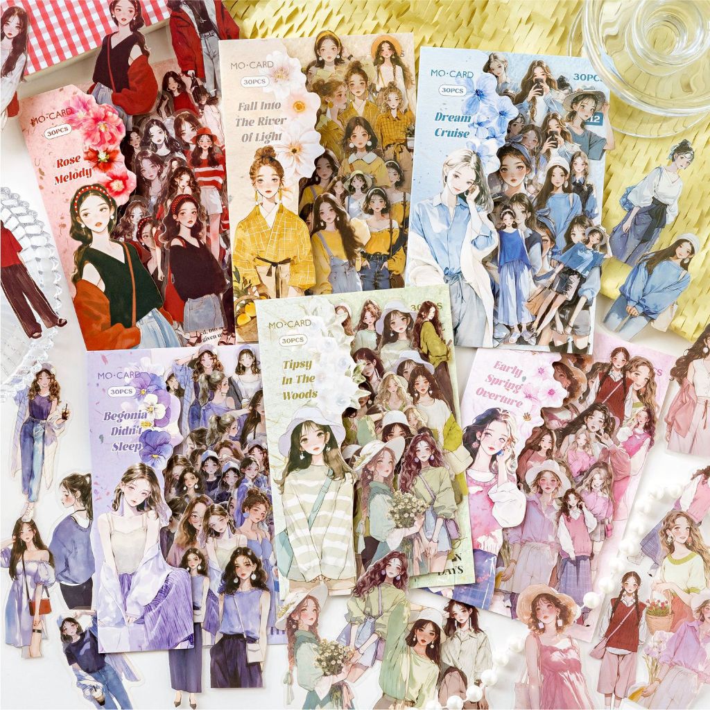 

[Artopia] 30pcs Sticker Girl's Journal GJ Cewek Cantik Perempuan Gadis Stiker Journaling Cakep