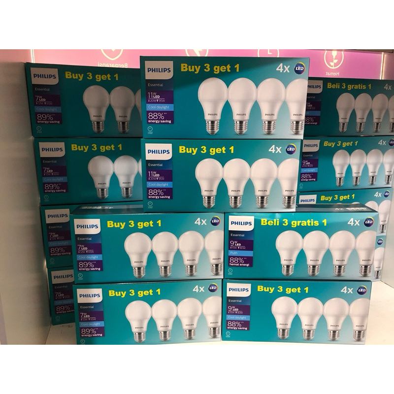 Lampu LED philips essential Multipack beli3gratis1 (Promo)