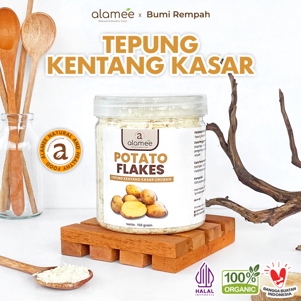 

ALAMEE Tepung Kentang Serpih Potato Flakes Premium Tepung Kentang Kasar PREMIUM 150gr