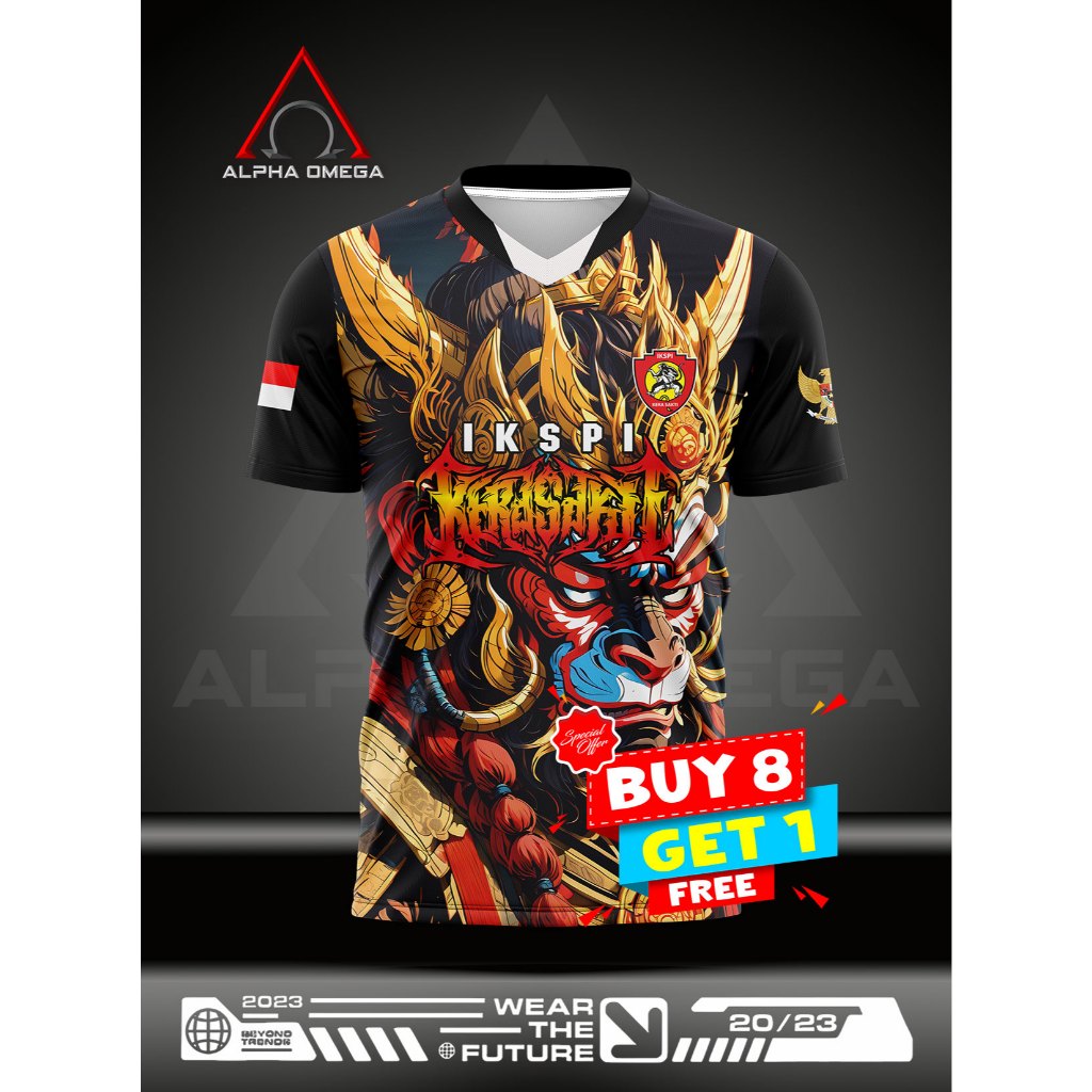 JERSEY PENCAK SILAT IKSPI KERA SAKTI  V.3 FULLPRINT/BAJU KAOS BELA DIRI IKSPI KERA SAKTI || SAWARNA