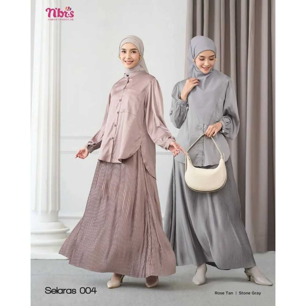 BAJU NIBRAS SYARI TERBARU / NIBRAS ONE SET SELARAS 004 / BAJU 2IN1 ONE SET ATASAN & ROK BAWAHAN / BI