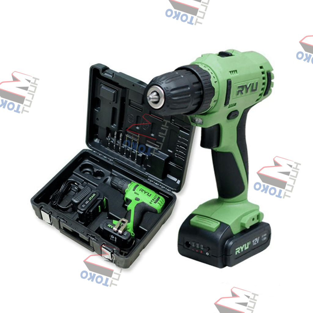 Mesin Bor Cas / Mesin Bor Tanpa Kabel / Cordless Drill RYU RCD 12V (Product from TEKIRO)