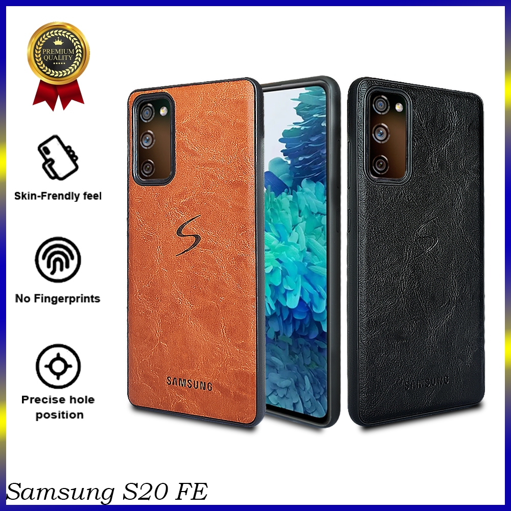 [ CUCI GUDANG ] Casing Hp Samsung S20 FE  Premium Leather Case Softcase Casing Kulit Slim Cover