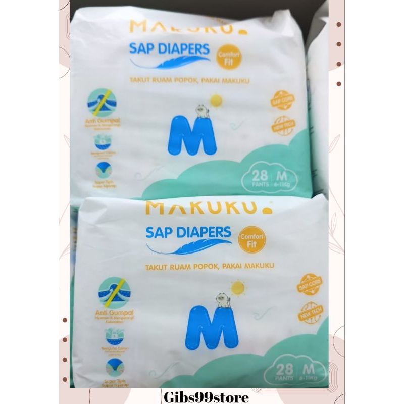 Makuku M28| Makuku Comfort Fit M28 | Makuku SAP Diapers Comfor Fit M28| Makuku popok celana M28