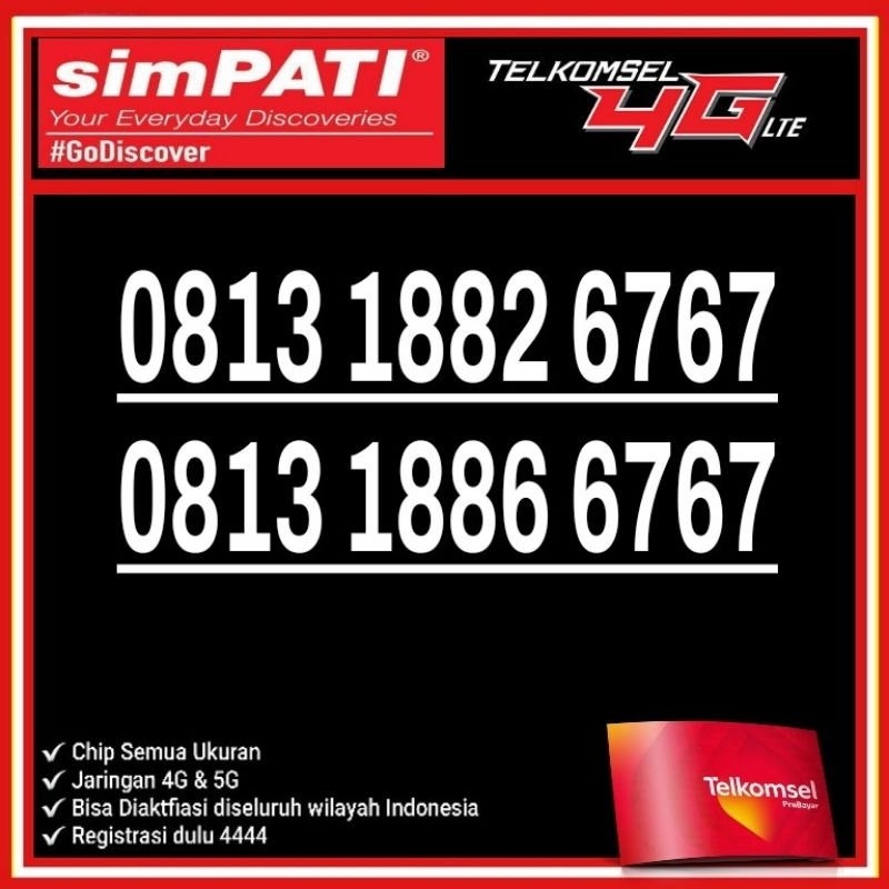 NOMOR CANTIK TELKOMSEL SIMPATI 4G LTE 6767