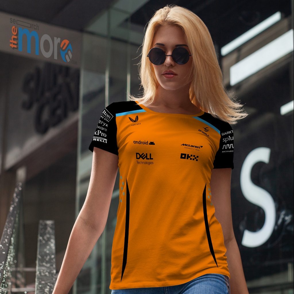SAGALA - Kaos Baju Tshirt JERSEY F1 Mclaren Black Orange 2025 Balap Mobil Formula Satu Wanita Dewasa