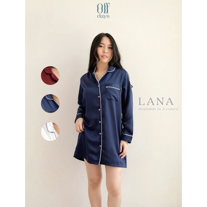 KODE A12N  Offdaysid  Lana Dress  Dress Piyama Satin Silk  Oversized Dress Piyama