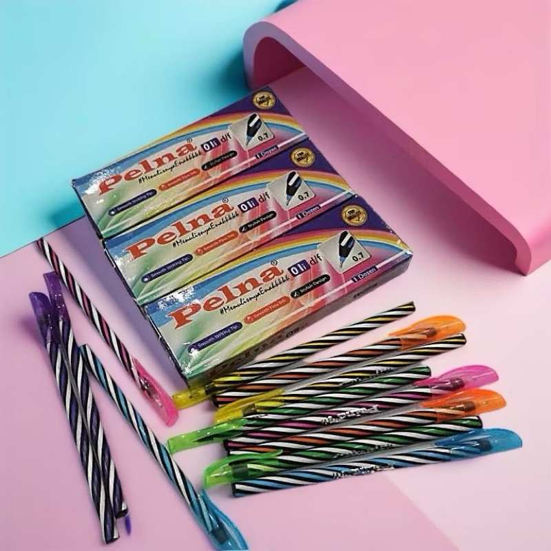 

Pulpen Pena 12 PCS Fine tip Ballpoint Pen Motif Random Alat Tulis Pulpenmurmer