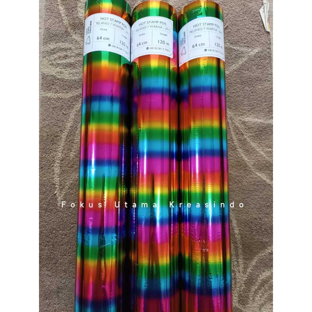 

Foil Emboss Hot Print Pelangi 7 Warna / Rainbow 64cm x 120m