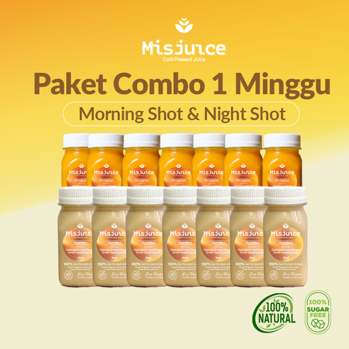 

Paket 14 Botol Morning Shot & Night Shot - Cold Pressed Juice 50ml