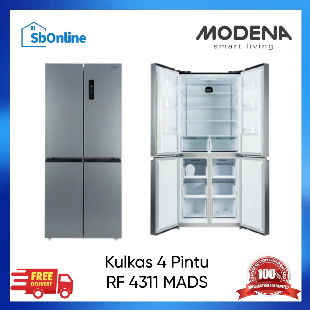 MODENA RF 4311 MADS Kulkas 4 Pintu Multi Door 431L Inverter