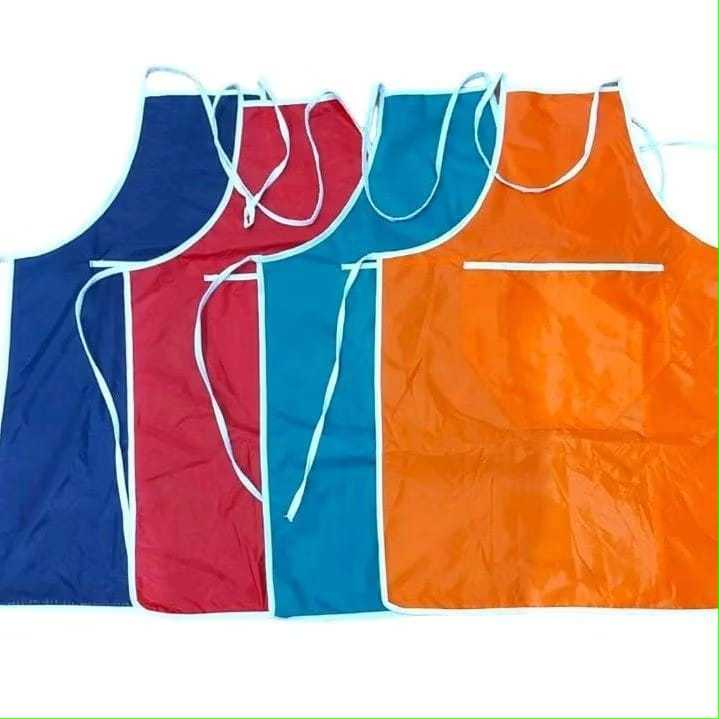 Celemek Polos Parasut Waterproof Celemek Dapur Untuk Memasak Apron Dapur Anti Air Motif Polos Warna 