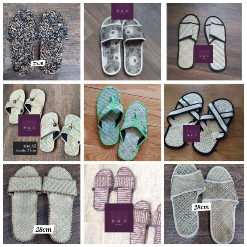 SLIPPER - SANDAL HOTEL SANDAL RUMAH SLIPPER HOTEL DI BALI ANYAMAN HANDMADE HAND CRAFT KERAJINAN GOOD