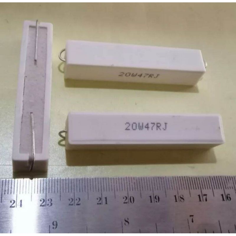 RESISTOR KAPUR 20W 47 OHM RESISTOR TAHANAN 20 WATT 47OHM 47OHM 20watt 47 ohm