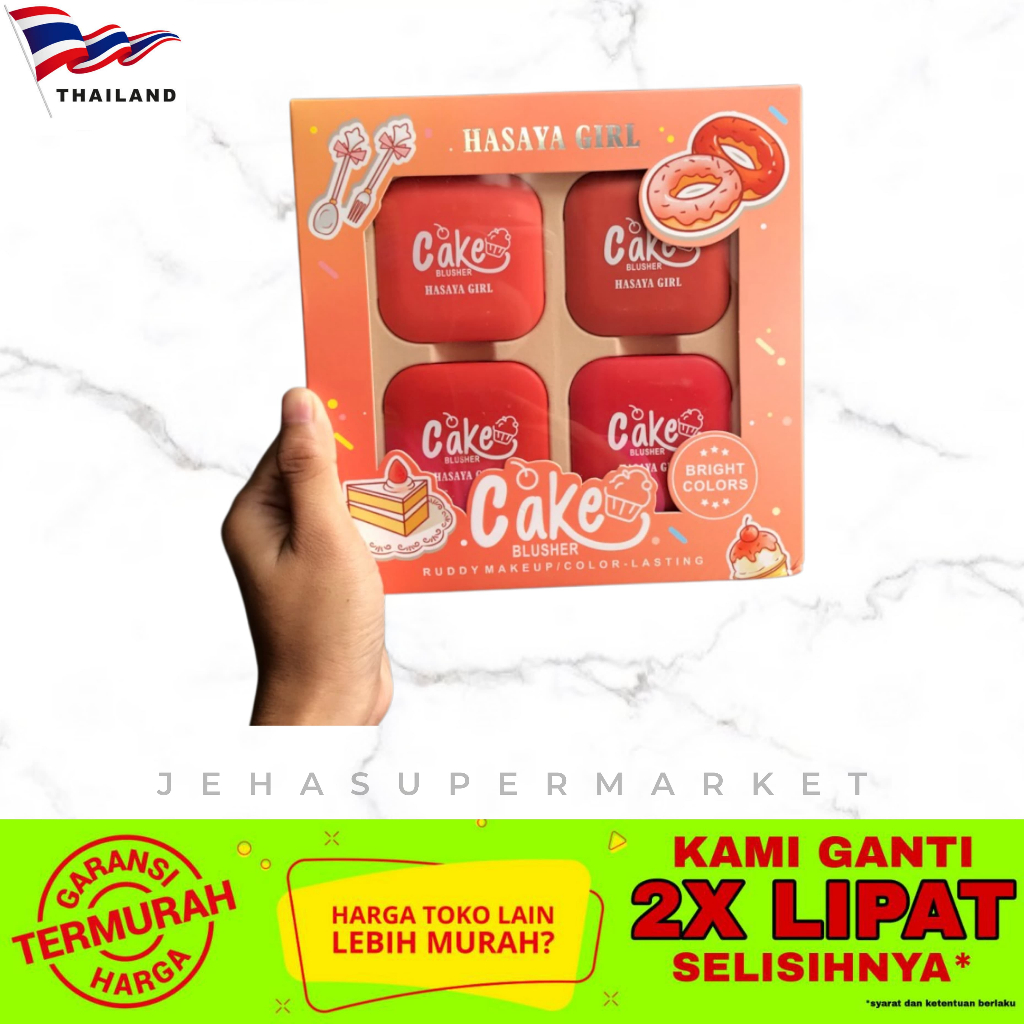 ⭐ MAKE UP THAILAND ⭐ Hasaya Girl Cake Blusher ( Color Lasting ) - 1set isi 4pcs ( Impor / Import Ban