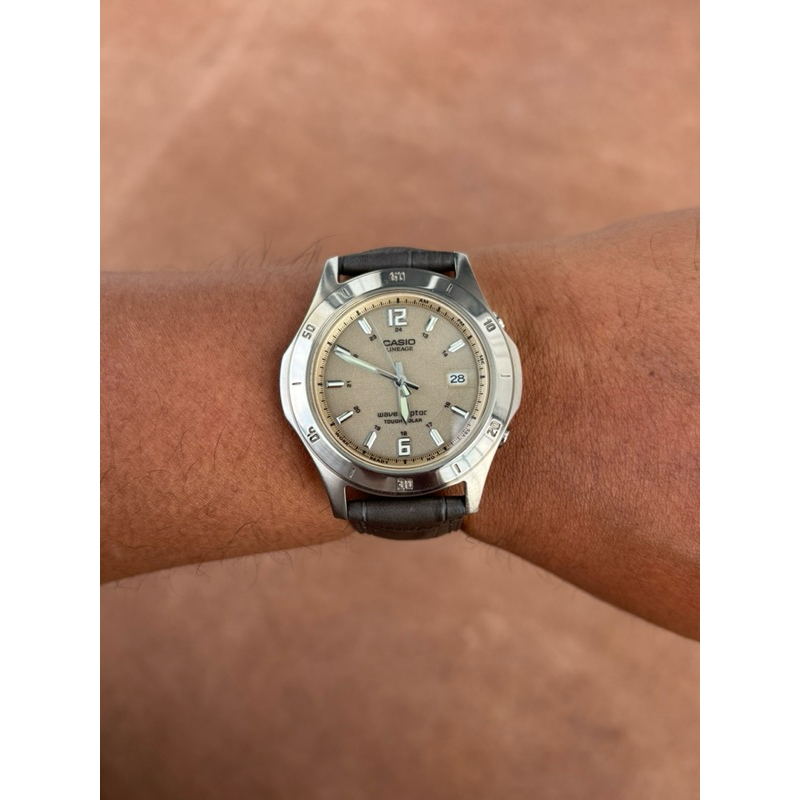 JAM TANGAN PRIA CASIO LINEAGE WAVE CEPTOR TOUGH SOLAR LIW 100TLJ TITANIUM