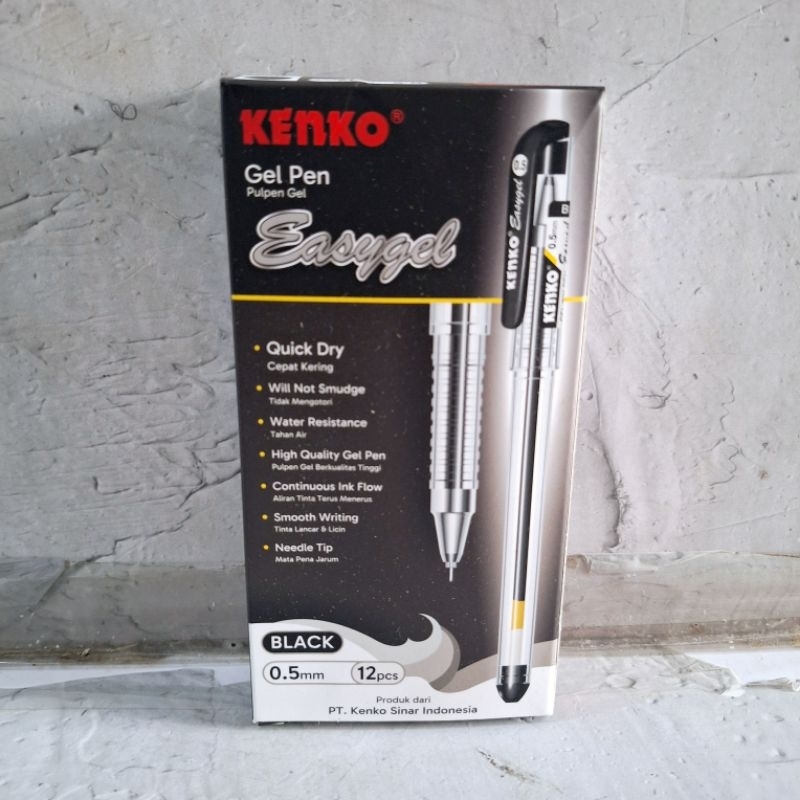 

sg (12 Pcs) Pen Kenko Easy Gel 0.5mm Warna Solid