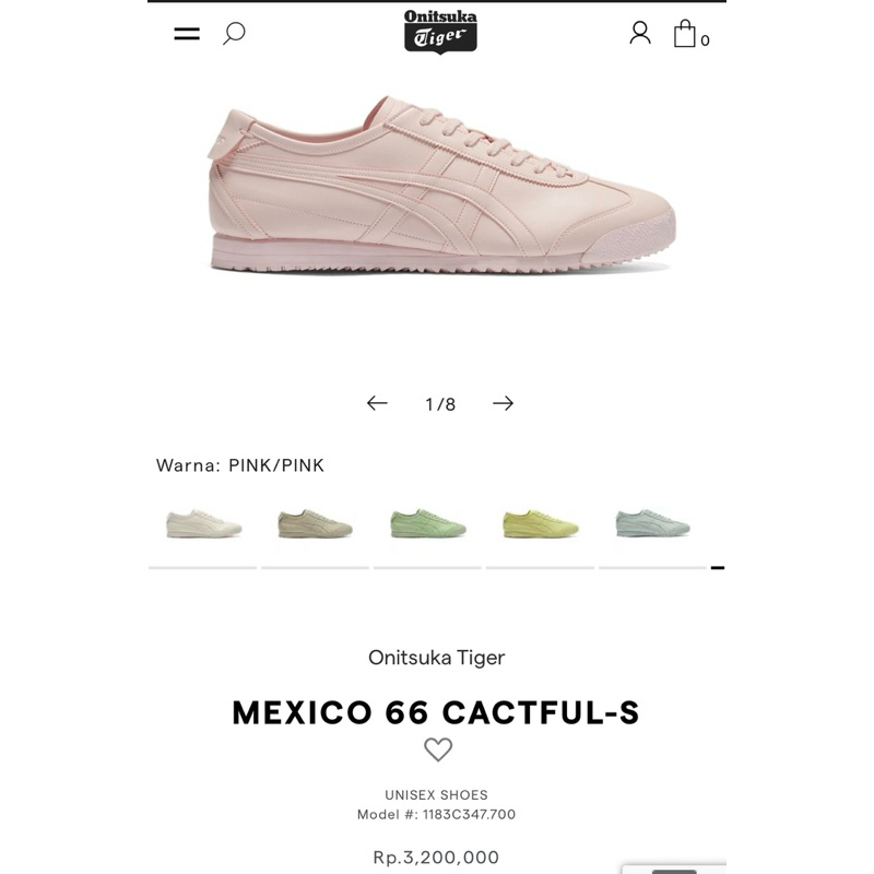 onitsuka mexico cactful pink original 100%