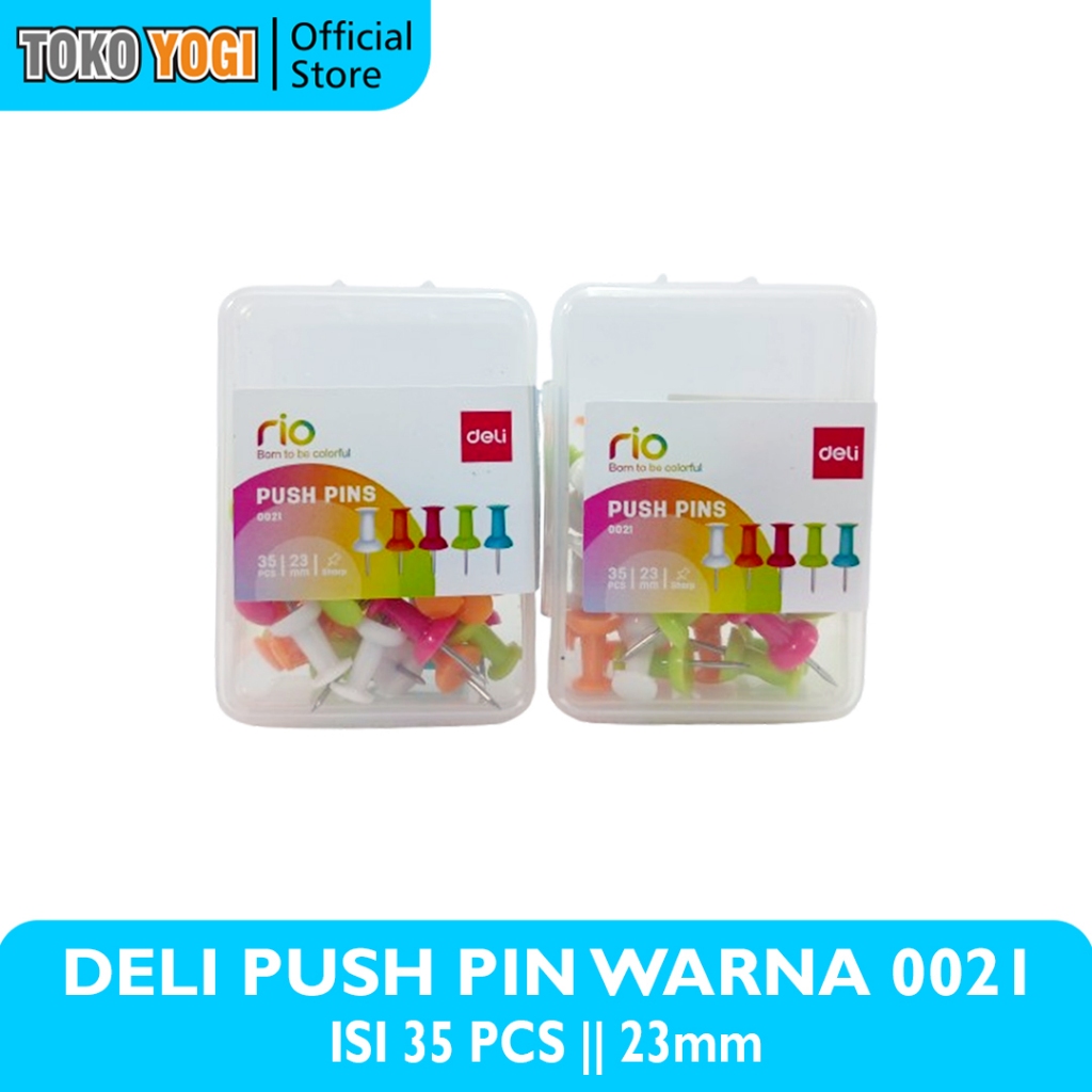 

DELI PUSH PINS 0021 WARNA ISI 35pcs 23mm