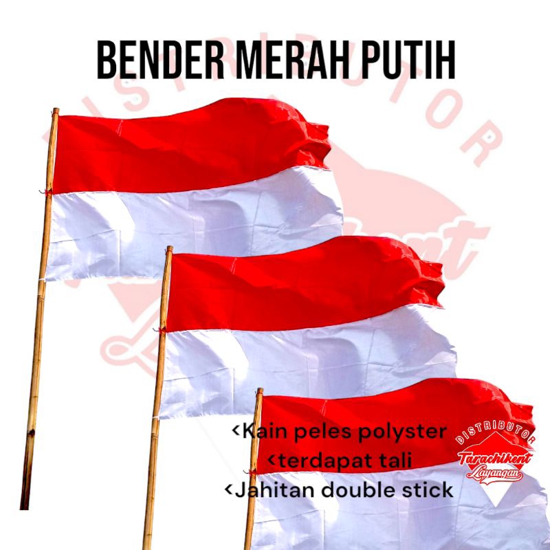 Bendera merah putih kecil kain tali