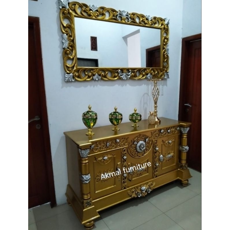 BUFET UKIR KAYU JATI