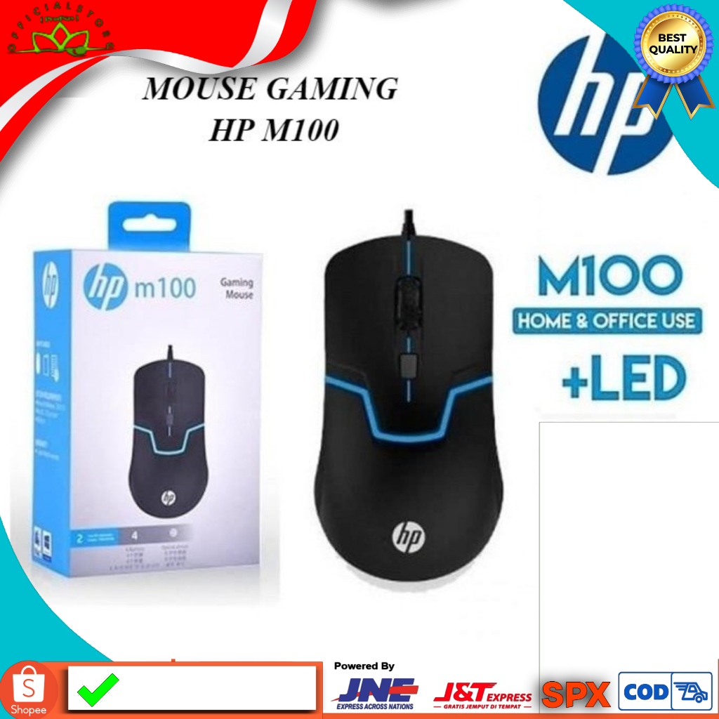 Mouse Usb Gaming HP M100 LED || MOUSE GAMING MURAH
