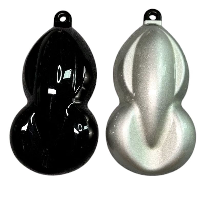 CAT HITAM GLOSSY PU + SILVER METALIK PU + SUPER WHITE PU