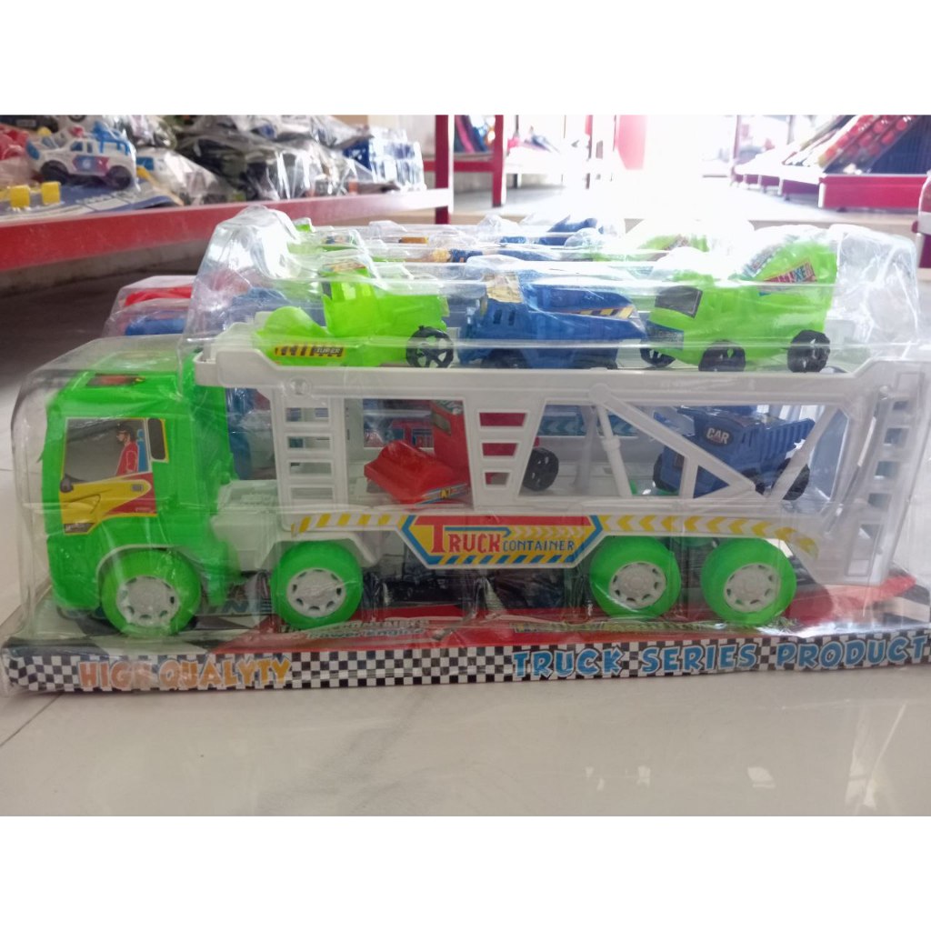 Mainan Mobil Truk Volvo Mika Pengangkut Mobil YJ2111