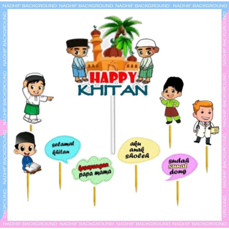 

Toper Murah Karakter KHITAN Hiasan Kue Ulang Tahun Decorasi Cake Happy Birthday