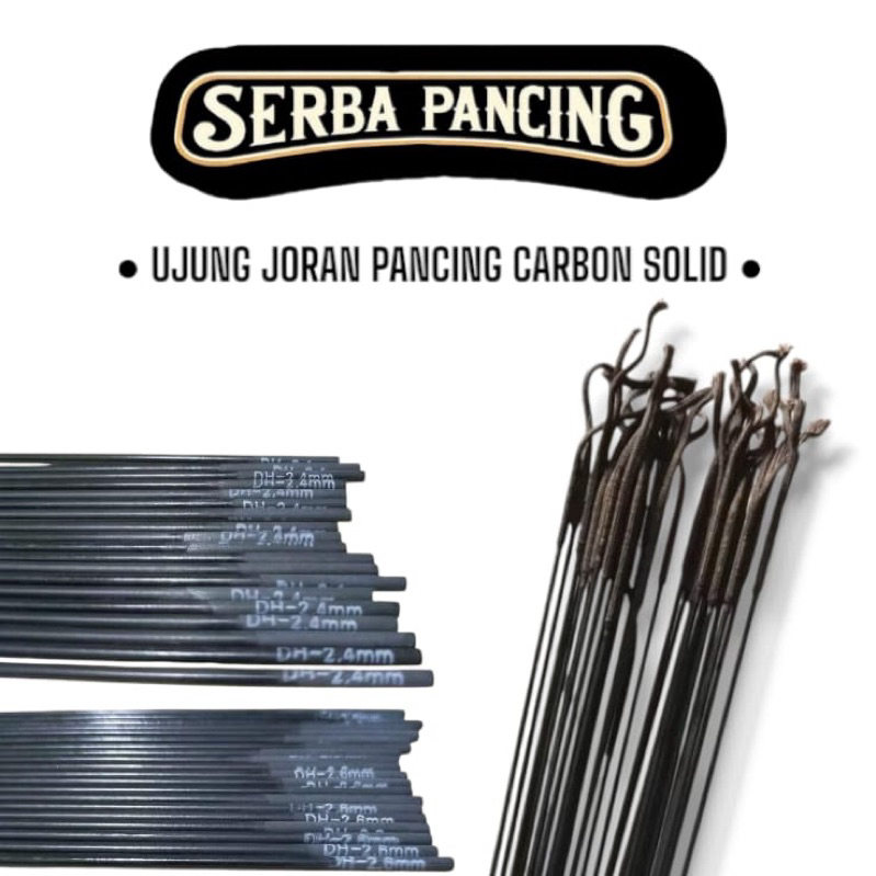 Ujung Joran Pancing Carbon Solid Pucukan Joran