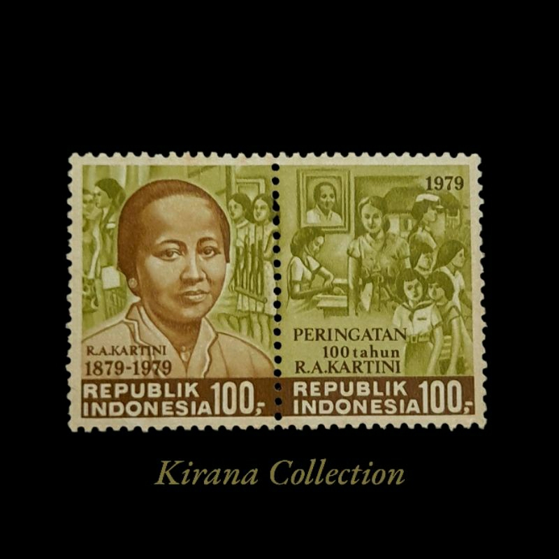 

LOT F341 KOLEKSI PRANGKO INDONESIA I-225 2V 100 TAHUN LAHIRNYA IBU R A KARTINI 1979