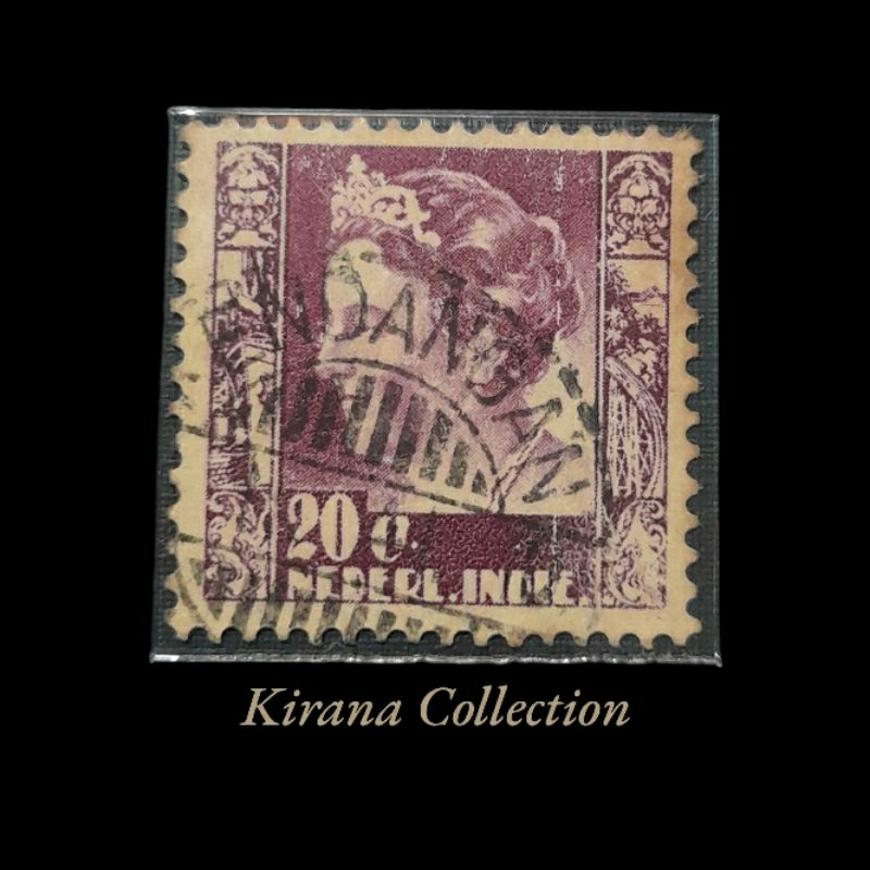 

CP.6 KOLEKSI PRANGKO NED INDIE RATU WILHELMINA 20 CENT CAP POS KENDANGAN USED