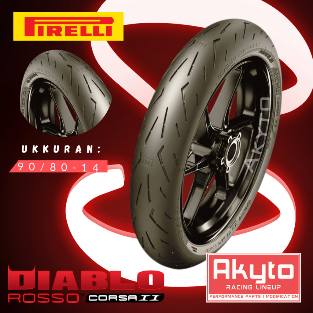 [COD READY] DIABLO ROSSO CORSA II PIRELLI BAN MOTOR BALAP FREE PENTIL R14 / BAN MOTOR RING 14 BAN RA