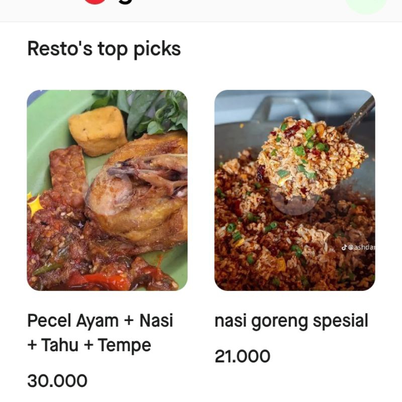 

PECEL AYAM PAKET NASI khas warkop lesehan Bang Paul puncak Habibie