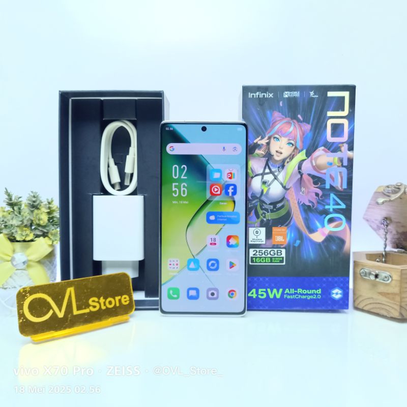 Infinix Note 40 RAM 8/256 GB HP Second Original Bergaransi