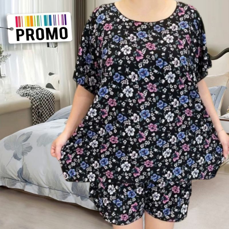 one set jumbo LD 142 CM big size setcel jumbo setelan baby doll jumbo one set jumbo setelan rayon ju